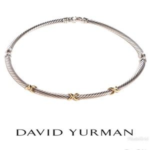 DAVID YURMAN STERLING SILVER AND 14K CABLE CHOCKER
